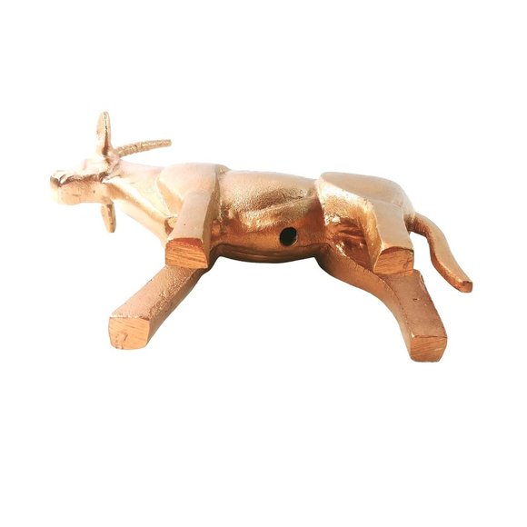 Antelope Gazelle Animal Statue Figurine Copper Colored Cast Aluminum 8" Tall - Picture 7 of 10